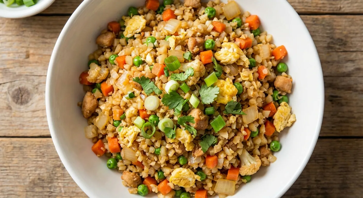 Arroz frito con coliflor