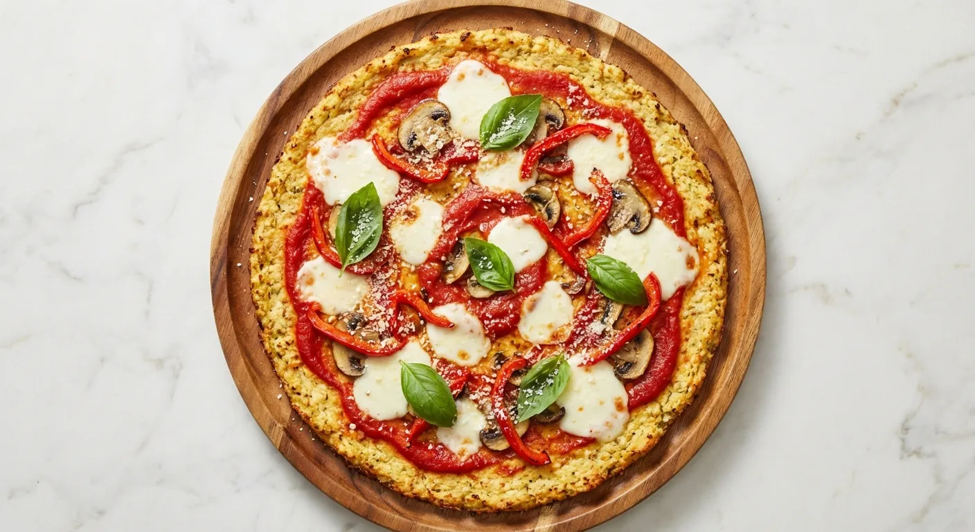 Pizza de masa de coliflor