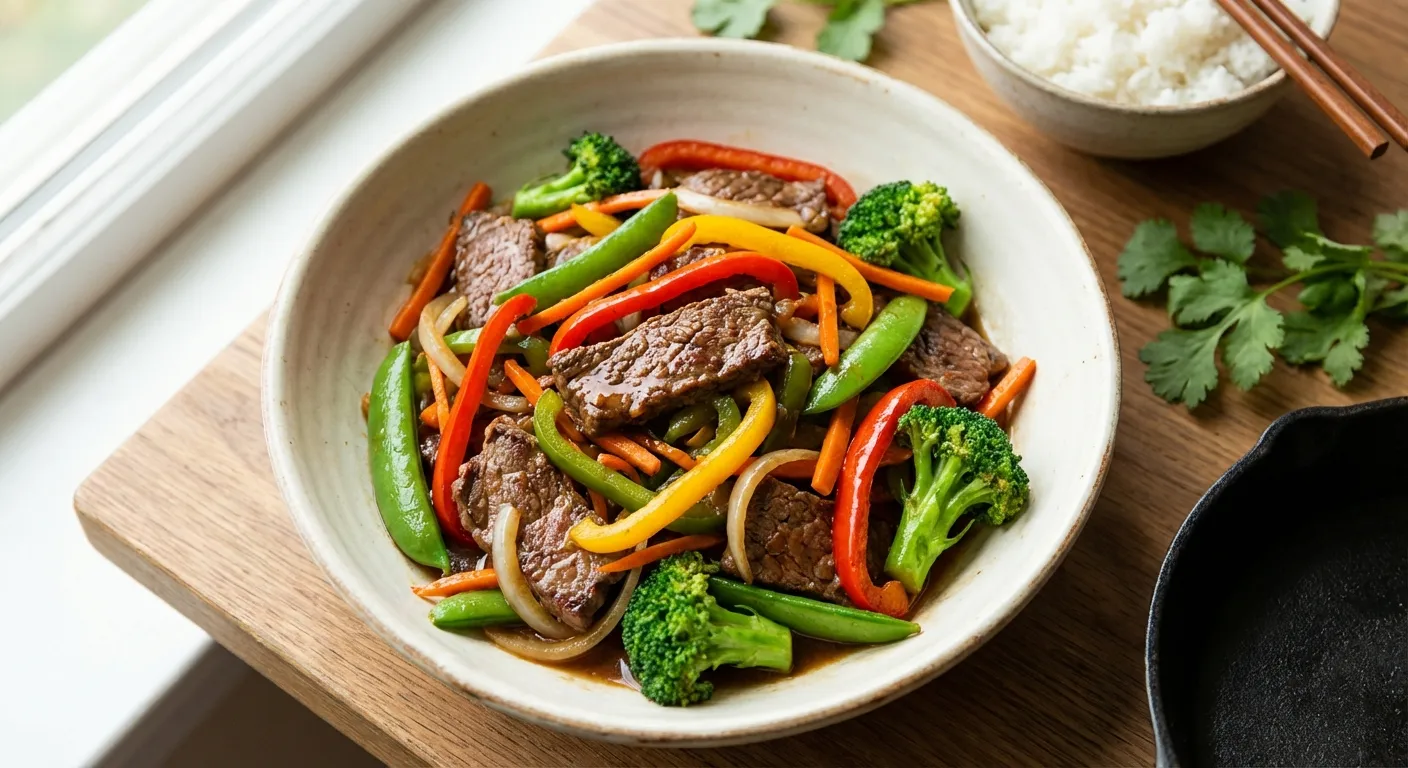 Salteado de carne y verduras